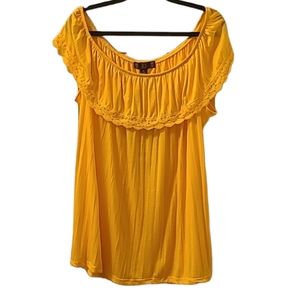 BY DESIGN BRAND WOMEN'S PLUS SIZE YELLOW/GOLD  SLEEVELESS SUMMER TOP SIZ…